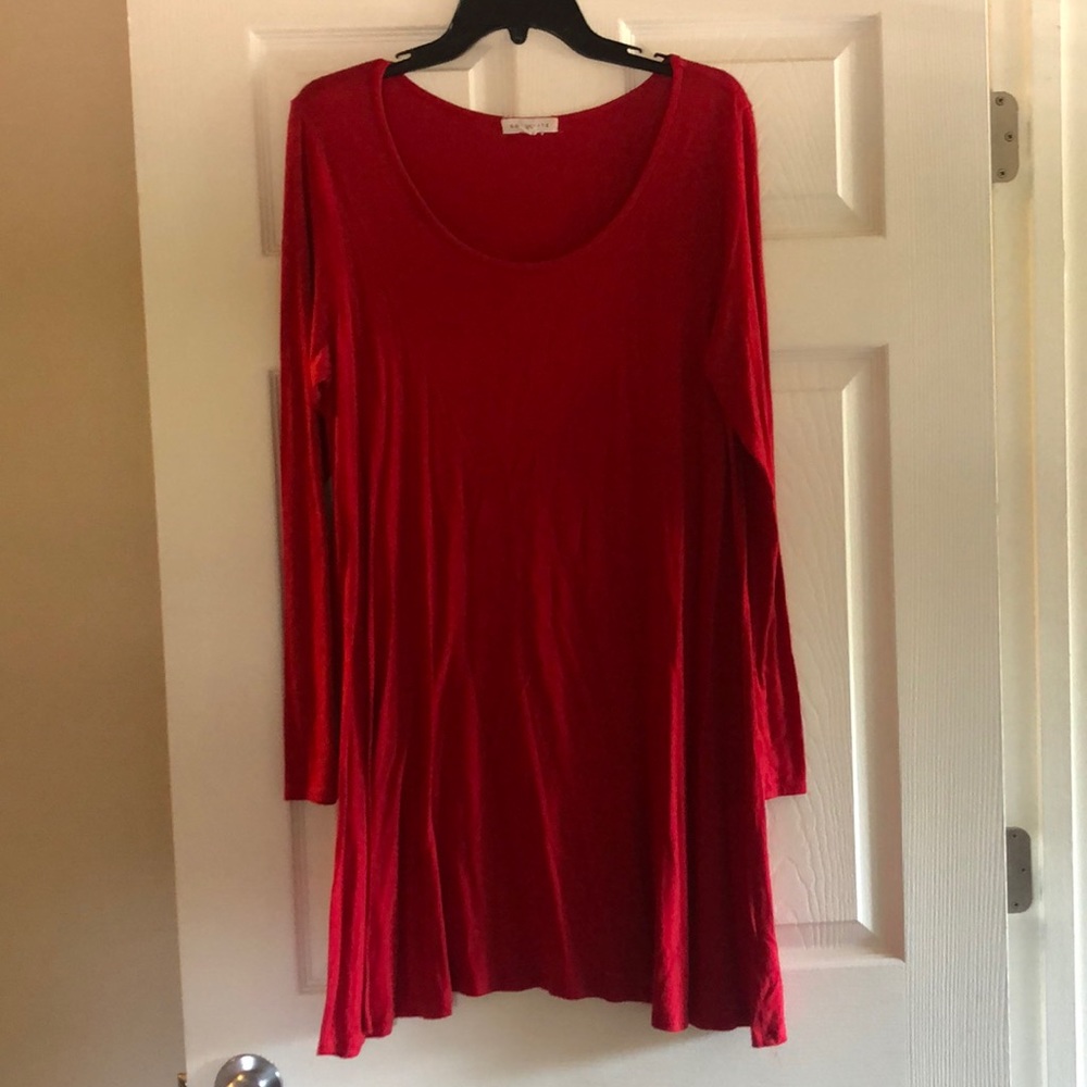 Red cotton dress